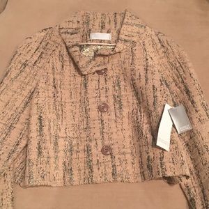 Badgley Mischka- 2 piece suit Blush wool NWT Sz 14 jacket & skirt